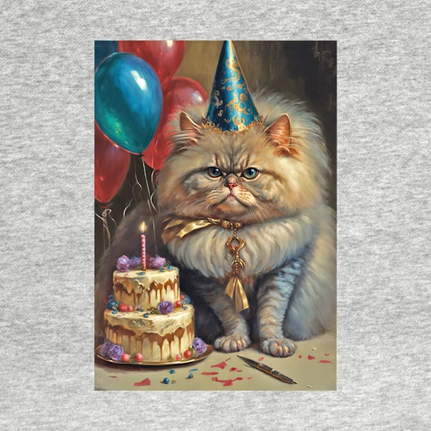 Persian Cat Birthday Card by candiscamera